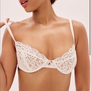 For Love & Lemons Mia White Floral Lace Underwire Bra